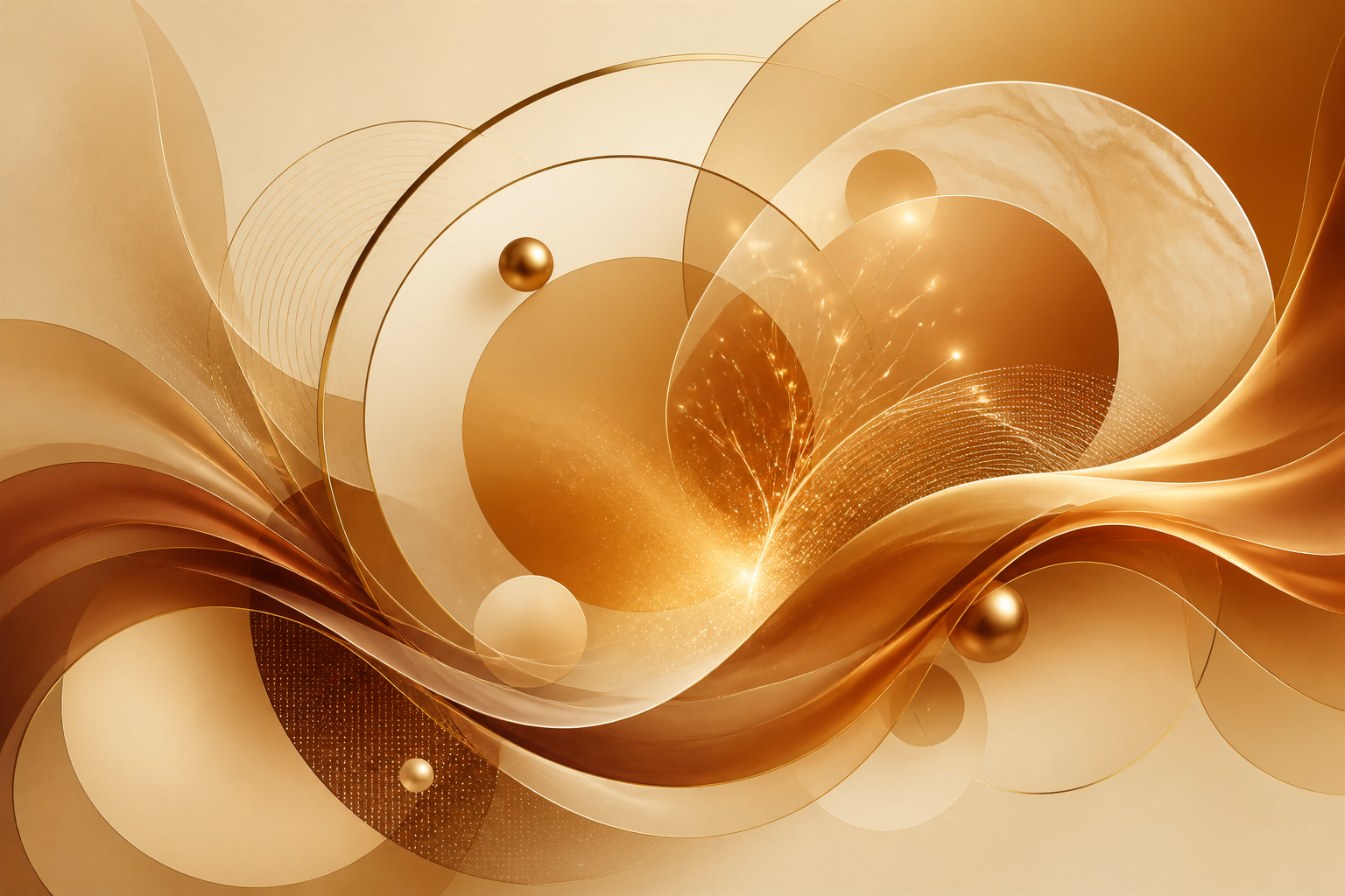 Abstract brand identity and creative marketing visualization in warm caramel and golden tones