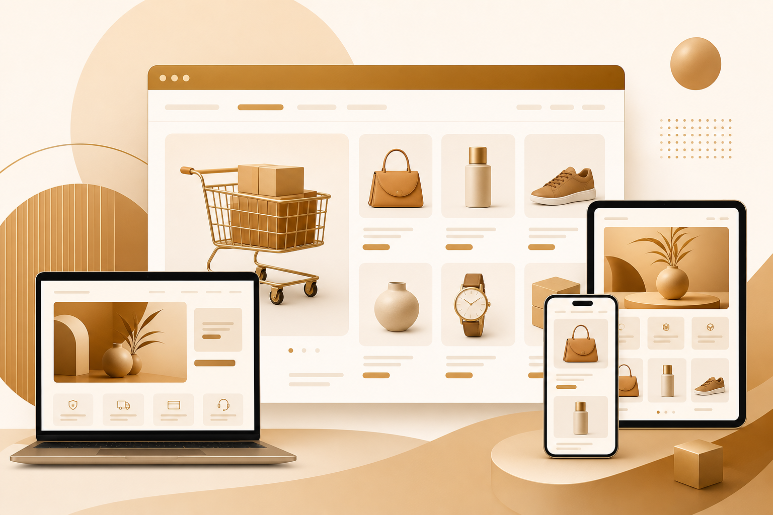 Website development and e-commerce service illustration